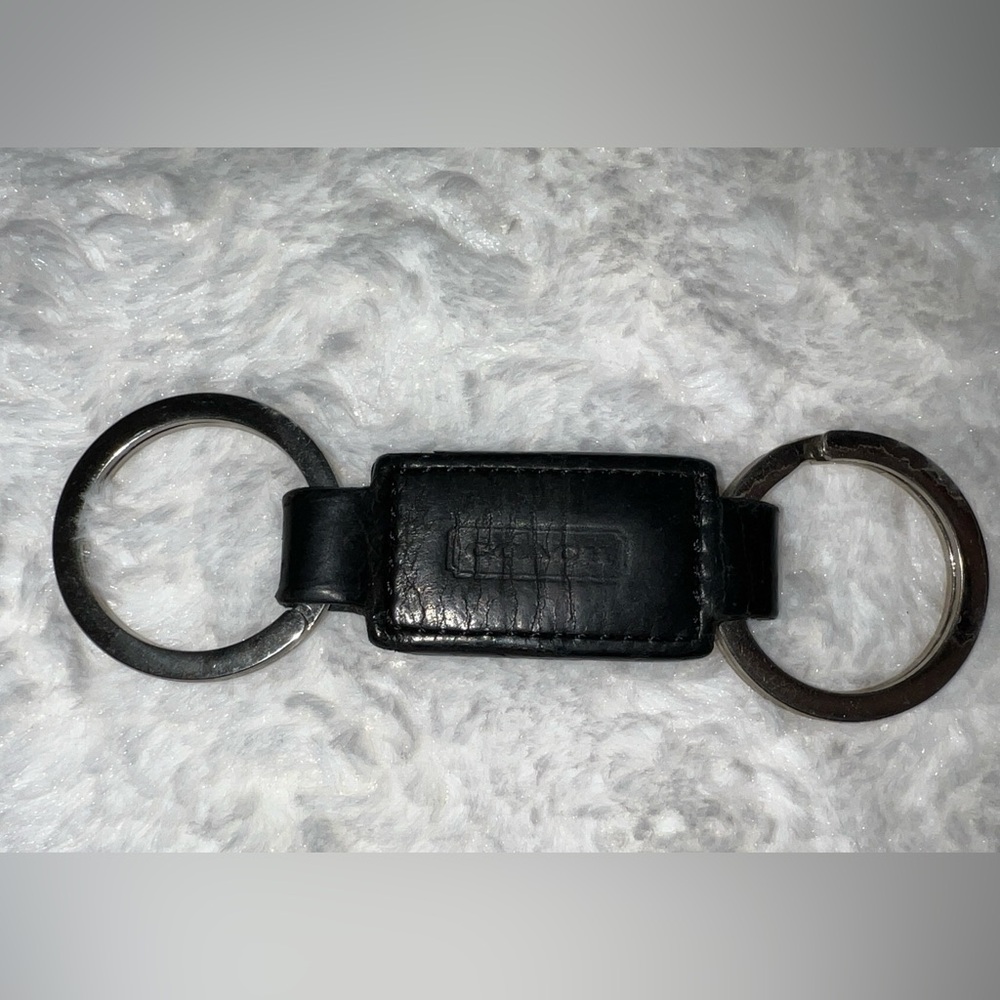 Coach Black Leather Keychain/Key Ring